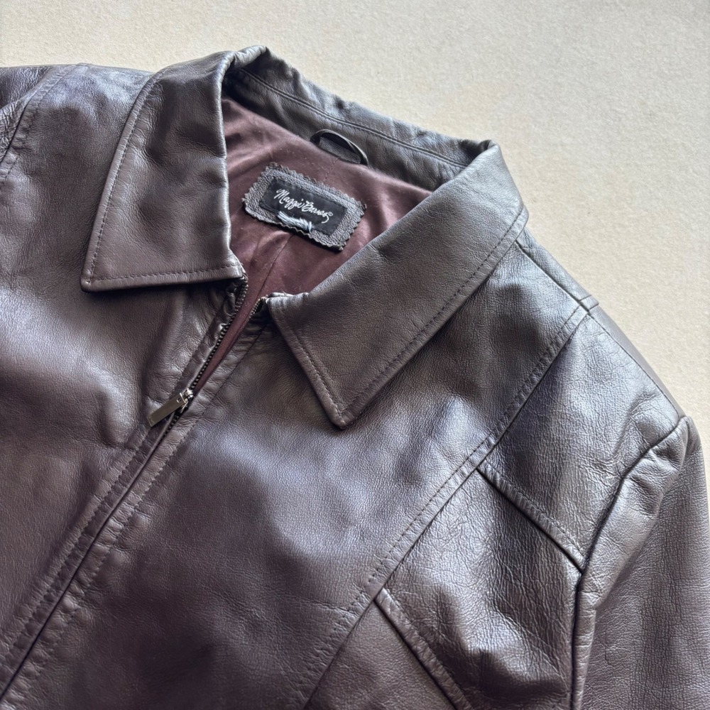 Vintage Leather Jacket Dark‎ Brown